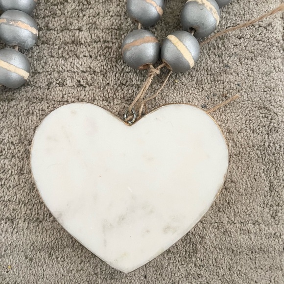 MUD PIE Marble Heart Home Decorative Beads - Silver - Picture 4 of 6